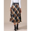 INSPIRE CHIC Women's Vintage Plaid High Waist A-Line with Pockets Maxi Skirt - 4 of 4
