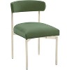 UNISOAR Modern Velvet Dining Chair with Silver Legs Upholstered Armless Side Chair Velvet Beige/Grey Blue/Green - 4 of 4