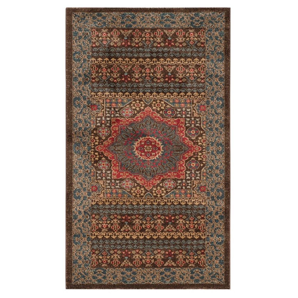 Navy/Red Medallion Loomed Accent Rug 3'x5' - Safavieh
