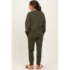 Pinkblush Olive Fleece Long Sleeve Maternity Pullover & Jogger Set - 3 of 3