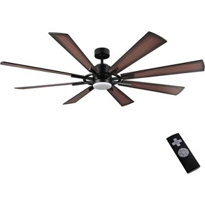 Parrot Uncle 72" Black Modern Windmill Ceiling Fan with Lights and Remote for Industrial Warehouse Offices - 1 of 4