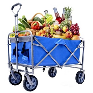 Folding Wagon, Heavy Duty Utility Beach Wagon Cart for Sand - 1 of 4