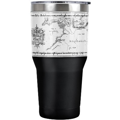 Lord of the Rings Metallic Middle Earth Map Steel Tumbler 30oz Coffee Travel Mug