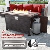 ALAULM Outdoor Patio Furniture Set Outdoor Sectional Rattan Sofa Set Brown Manual Wicker Patio Conversation Set with Cushions - 4 of 4