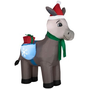Gemmy Christmas Inflatable Donkey, 5 ft Tall, Multi - 1 of 4