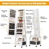 4-in-1 LED Vanity Jewelry Cabinet with Full-Length Mirror - 360¡ã Swivel Base, Locking Wheels & Velvet-Lined Storage - 3 of 4