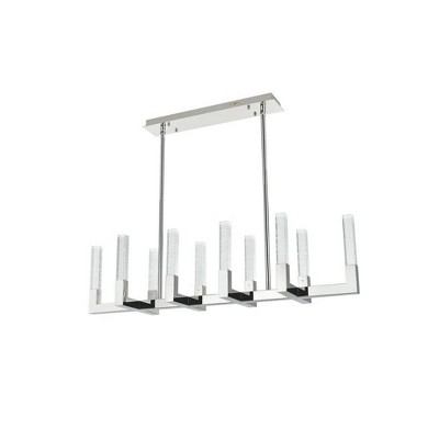Noemi 48-Inch Chrome LED Crystal Island Pendant Light