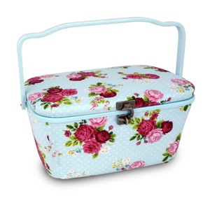 Dritz Large Oval Sewing Basket: Cotton Storage Case & Organizer for Sewing Supplies, 14"x9.4"x7", Travel Size - 1 of 3