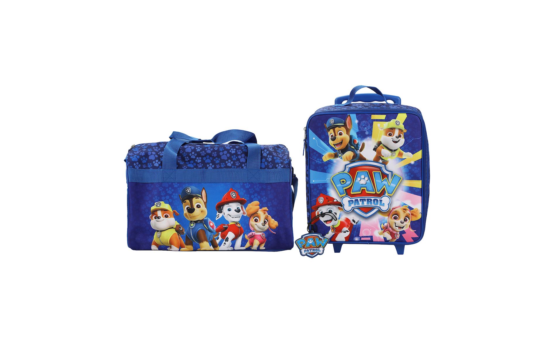 Paw Patrol Pups & Logo 3-Piece Youth Duffle Bag Travel Set With Pilot Case & Luggage Tag