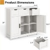 Zevemomo Modern Farmhouse Sideboard Buffet Cabinet,Coffee Bar Cabinet with Drawer and Adjustable Shelf, with Storage for Kitchen, Dining Room, White - 4 of 4