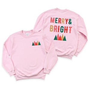 Simply Sage Market Women's Graphic Sweatshirt Merry and Bright Mountains Front and Back - 1 of 4