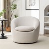 Kumasinova 360°Swivel Accent Chair Barrel Armchair with Powder Coating Metal Ring,Fluffy Teddy Sofa Chair with 250lbs Max for Living Room - 2 of 4