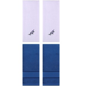 REGALWOVEN 4 Pcs Bathroom Decorative Cotton Soft Absorbent Sold Striped Hand Towel - 1 of 4