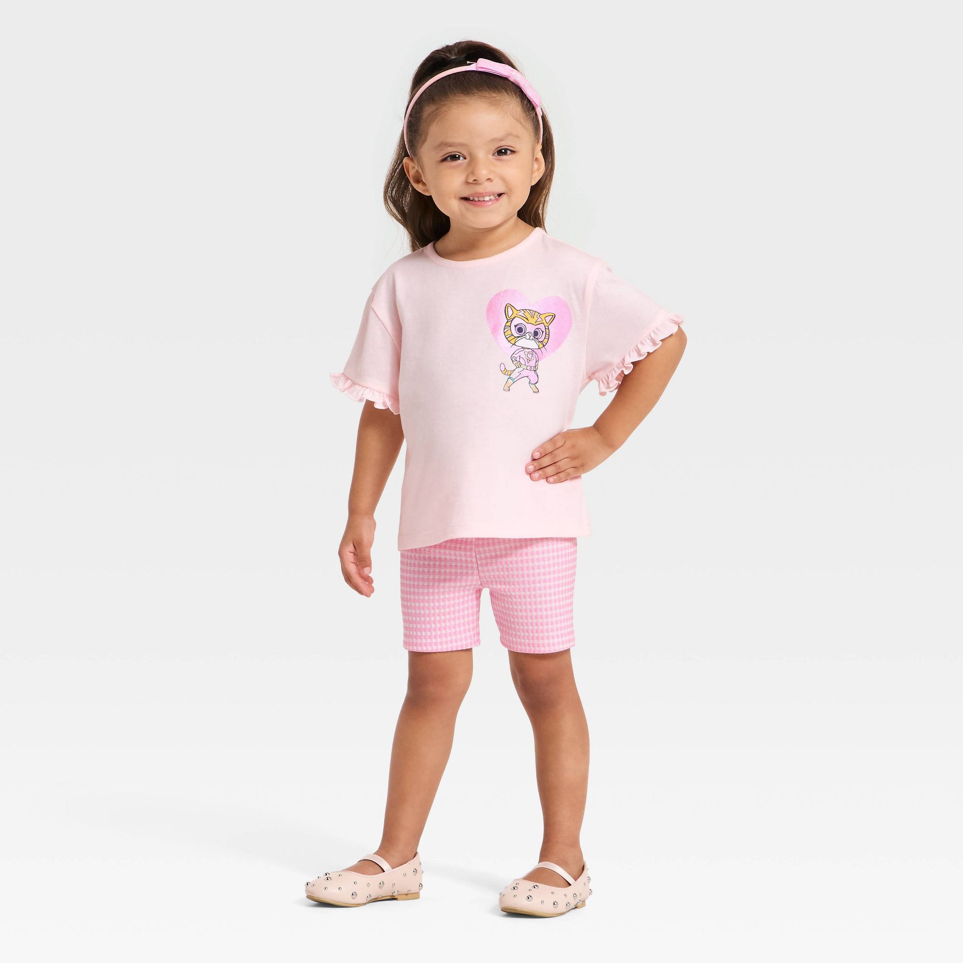 Toddler Girls' 2pc Disney Super Kitties T-Shirt & Biker Shorts Set - Pink