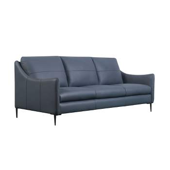Luna 100% Top Grain Leather Sofa French Blue - Abbyson Living