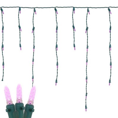 Novelty Lights LED Icicle Lights, 15 Feet 150 LED M5 Bulbs on 30 Drops with 6 Inch Spacing, Green Wire, Energy Efficient, Connectable