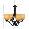 Toltec Lighting Zilo 4 - Light Chandelier in  Matte Black with 5" Cayenne Linen Shade - 2 of 2
