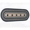 Earth Rugs Black Stars Oval Patch Rug, 2'x6', Braided Jute Runner with Country Primitive Design - 2 of 3