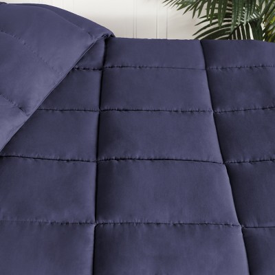 King Navy Blue Reversible Down Alternative Microfiber Comforter