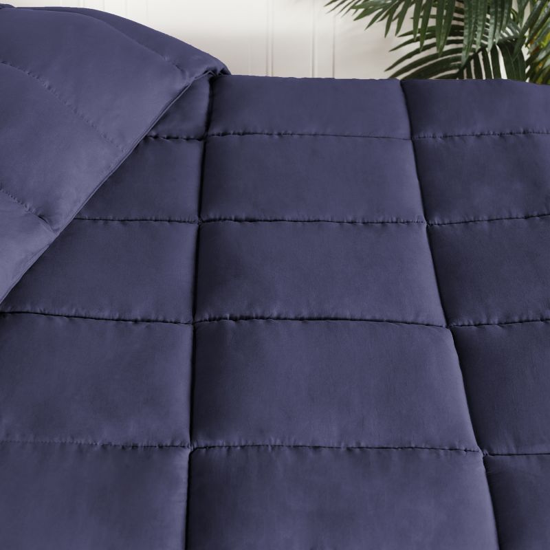 Brushed Microfiber Solid Comforter Reversible Medium Weight Down Alternative Bedding by Blue Nile Mills, 4 of 11