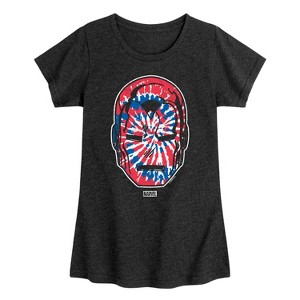 Girls' - Marvel - Iron Man Flag Fill Oversized Fitted Short Sleeve Graphic T-Shirt - 1 of 4