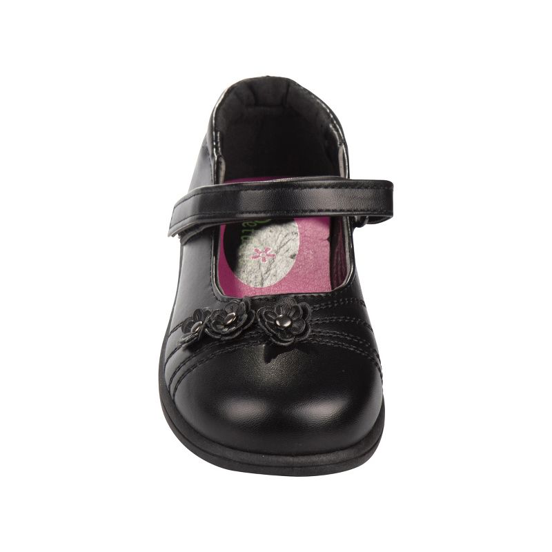 Petalia Girls' Flower Faux leather detail Tween School Shoe, 5 of 7