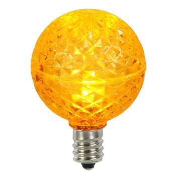 Vickerman Club Pack of 25 LED G40 Yellow Faceted Replacement Christmas Light Bulbs