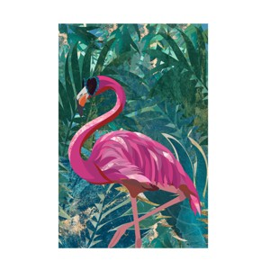 Canvas Wall Art - Sarah Manovski  'Flamingo in the Jungle' Wall Art for Living Room, Bedroom, or Office Décor by Trademark Fine Art - 1 of 4