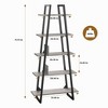 Homhougo 5 Tier Ladder Bookshelf, Narrow Open Book Shelf, Tall Standing Bookcase with Steel Frame Dark grey - 2 of 4