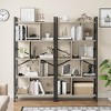 Garvee Industrial 5 Tier Bookshelf, Modern Open Etagere Bookcase, Wood Metal Book Shelves for Living Room, Bedroom and Office, Gray - 4 of 4