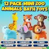 TEMI 12-Piece Mini Zoo Animals Bath Toys, Vinyl Rubber Safari Figures for Bathtub Play and Party Decor - 4 of 4