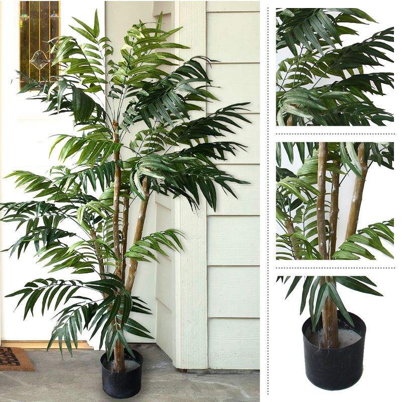 Nature Spring 5" Artificial Indoor/Outdoor Potted Tropical Palm Tree, 3 of 8