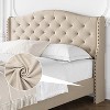 Luxury Upholstered Bed Frame with Wingback Headboard, Velvet Platform Bed Frame Mattress Foundation with Wooden Slats - 4 of 4