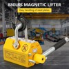 Magnetic Lifter Heavy Duty - 880/1320Lbs Capacity, Updated Version with Release Feature, 2.5 Safety Factor, Permanent Lift for Steel Plate/Round Bars - 2 of 4