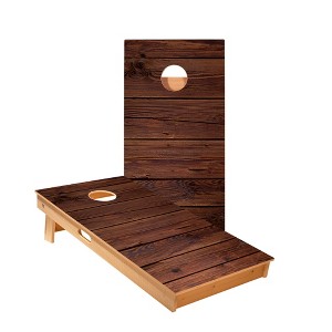 Dark Stained Wood Cornhole Boards - ACA Star Series - 1 of 3