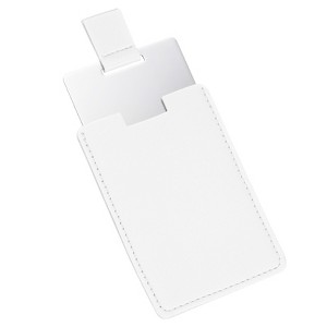 Unique Bargains PU Leather Stainless Steel Travel Compact Mini Makeup Mirror - 1 of 4