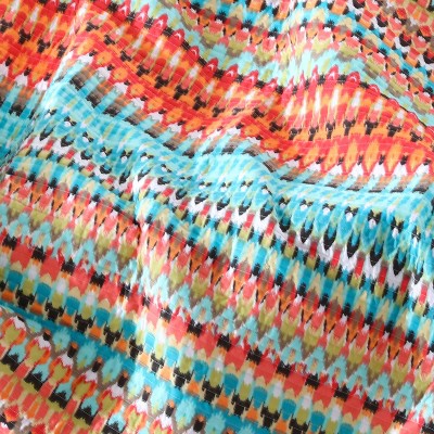 Corona Bohemian Cotton Quilted Throw - Teal, Orange, and Black