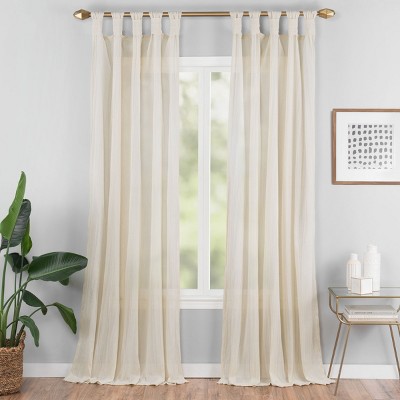 84"x50" Priya Solid Fashion Curtain Natural - Vue