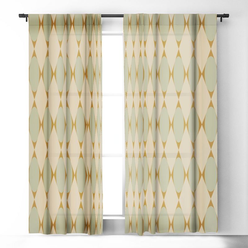 Colour Poems Retro Geometric Pattern III Set of 2 Panel Blackout Window Curtain - Deny Designs, 3 of 5