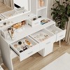 TopComfy Makeup Mirrors Dressing Table With Mirror Dressing Table With Drawers Storage Box And Shelf For Bedroom, White, 45.47"*31.5"*8.66" - 3 of 4