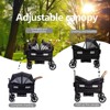 Itopfox Wagon Stroller for Lightweight Folding Travel Push-Pull Double Stroller for Newborn & Toddler with 5-Point Harness, Adjustable Canopy & Tray - 3 of 4