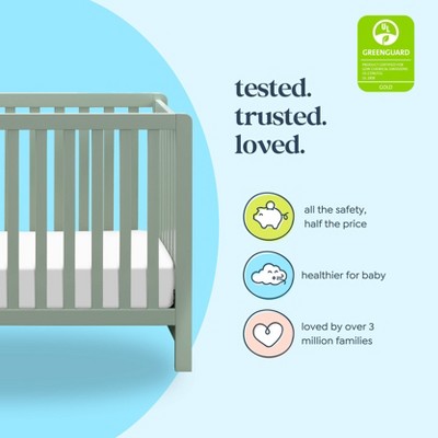 Light Sage 4-in-1 Convertible Crib with Clean Lines