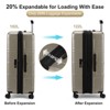 Karl Home 2 Piece Set Expandable Luggage Carry On ABS PC Suitcase with pocket Compartment Weekend Bag Grey - 4 of 4