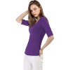 INSPIRE CHIC Women's Half Sleeves Scoop Neck Fitted Layering Soft T-Shirt - 4 of 4