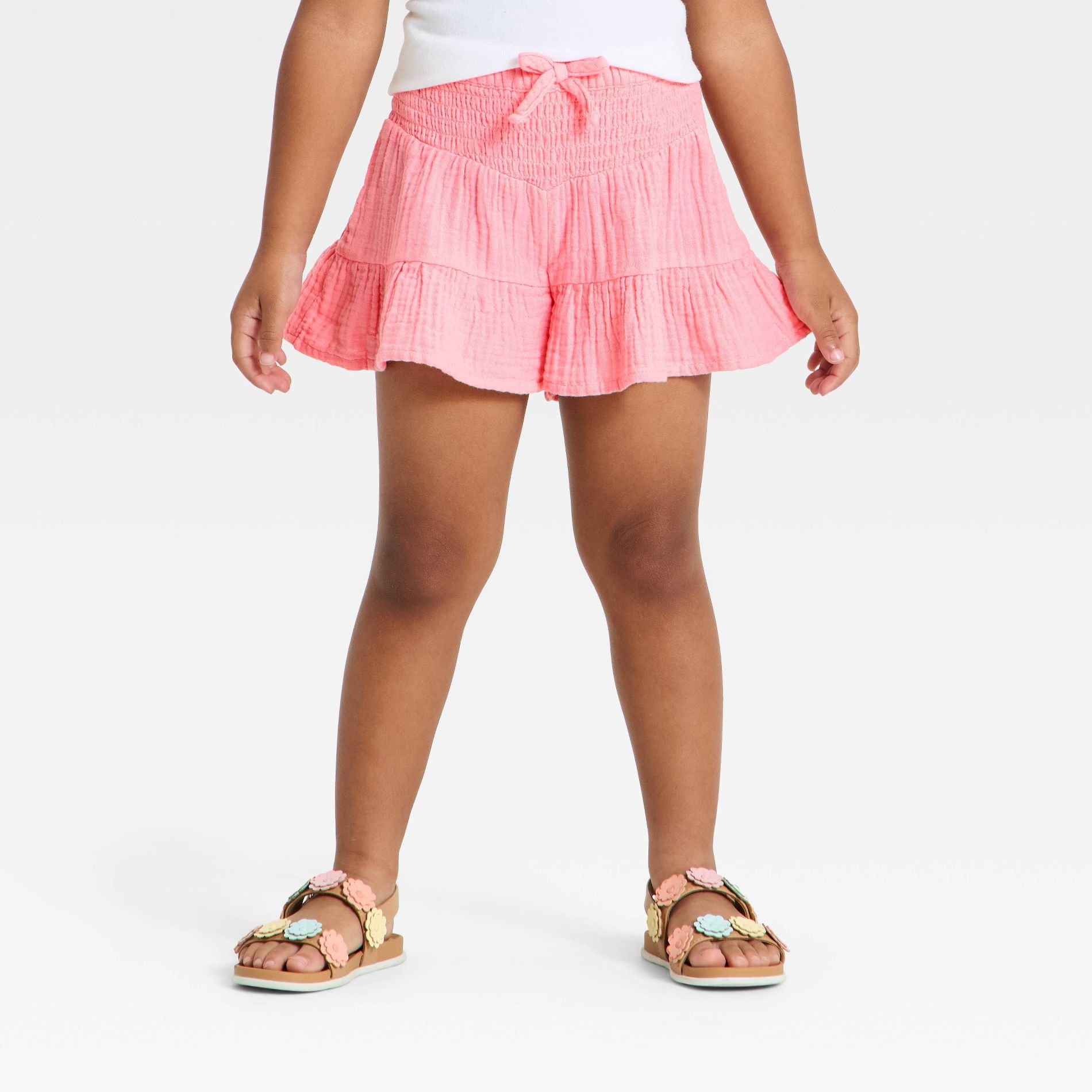 Toddler Girls' Smocked Woven Shorts - Cat & Jack™ Pink 3T