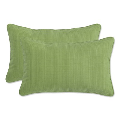 Outdoor 2-Piece Lumbar Toss Pillow Set - Green Forsyth Solid