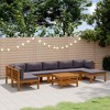 vidaXL Solid Acacia Wood Outdoor Patio Lounge Set - 8-Piece Garden Furniture with Dark Gray Cushions, Modular Design & Weather-Resistant - 2 of 4