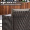 POCASSY Patio Wicker Rattan Swivel Rocking Glider Chair Set of 2 with Ottoman and Side Table, 5 Piece All Weather Brown Wicker Patio Furniture Set - 4 of 4