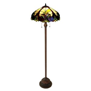 HomeStock Liaison Tiffany-Style 2 Light Victorian Floor Lamp 18" Shade - 1 of 2