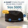 Ultimate Sack 5 Foot Memory Foam Filled Machine Washable Fur Covered Bean Bag Chair with Zipper, Double Stitching, and Durable Inner Liner, Charcoal - 3 of 4